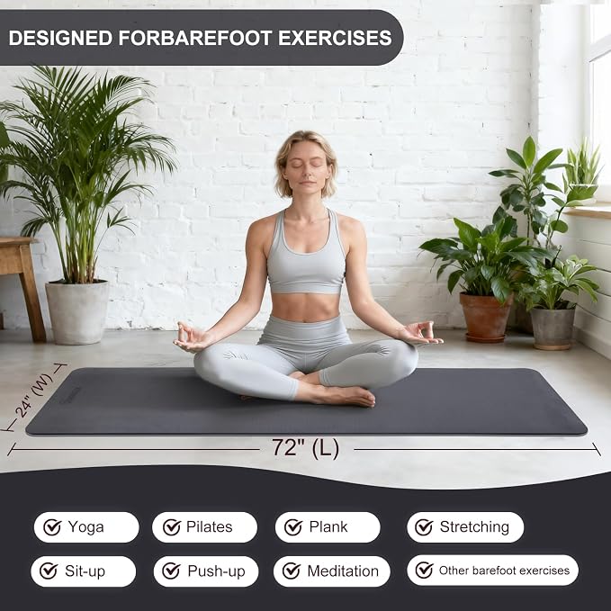 UMINEUX Yoga Mat Extra Thick 1/3'' & 2/5" Non Slip Yoga Mats for Women Eco Friendly TPE Fitness Exercise Mat with Carrying Sling & Storage Bag