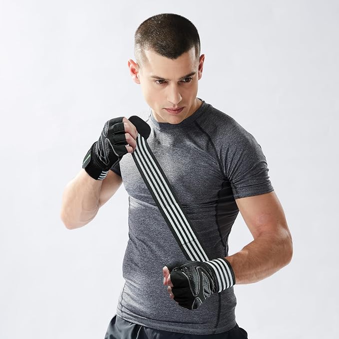 Workout Gloves for Men and Women, Breathable Lightweight Weight Lifting Gloves with Wrist Wrap Support, Excellent Grip Full Palm Protection for Weightlifting Fitness Training Climbing Gym