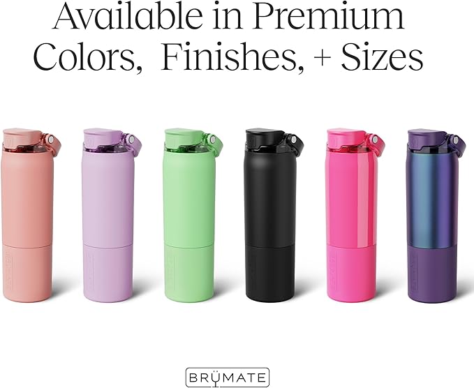 BrüMate Rise 35oz Water Bottle With 100% Leakproof Covered Silicone Straw | Insulated Stainless Steel Water Bottle With Removable Straw | Fast Flow | Soft Sip Silicone Spout | BPA-Free (Lilac Dusk)