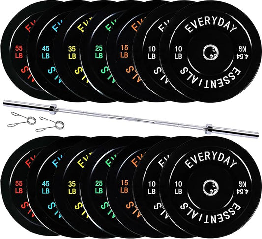 Fitvids 2-Inch Olympic Bumper Plates, Perfect Weight Plates for Weightlifting and Strength Training, Multiple Weights Available