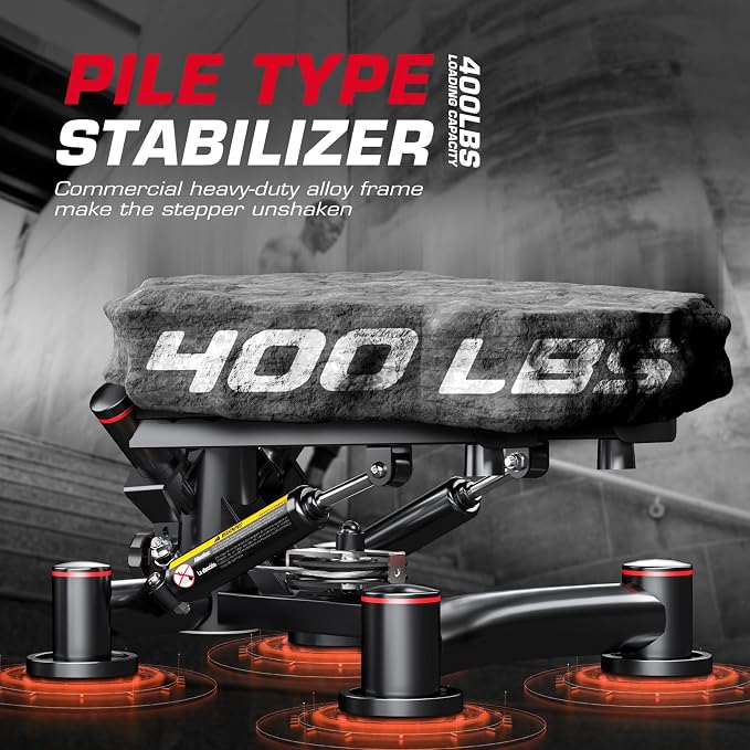 Keppi Fitness Stair Stepper, Steppers for Exercise at Home, Stepper with 2 Pairs of Resistance Bands for Efficient Cardio - Fitstep Series