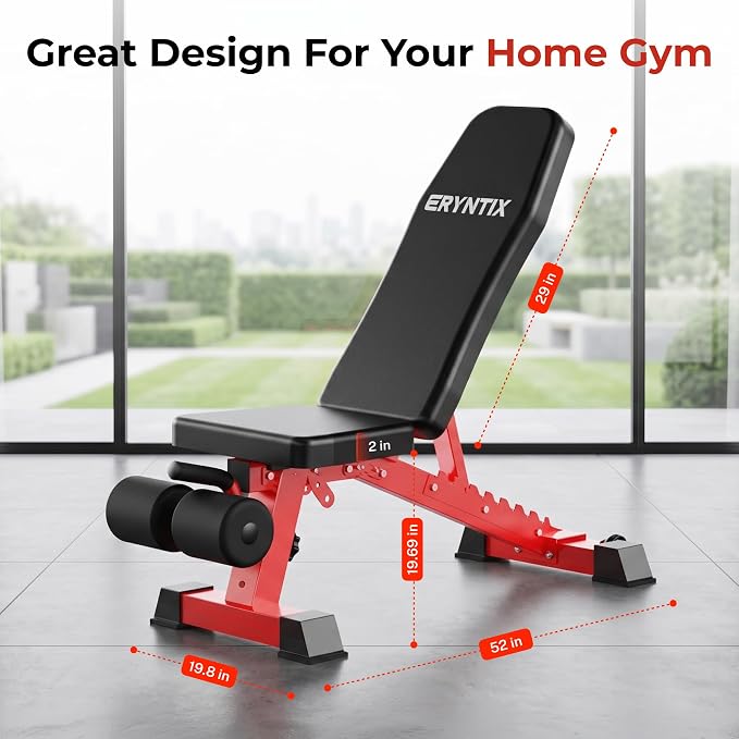 Adjustable Weight Bench,Foldable Pro Heavy-Duty Workout Bench | 1600LBS Bench Press 21-Position Multifunctional Weight Bench with Leg Extension,Iscc Plus Certified for Home Gym