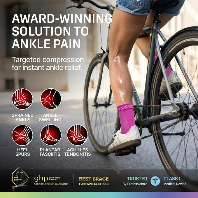 Modvel Foot & Ankle Brace Socks for Sprained Ankle Compression Sleeve - Foot Support for Women & Men - Tendonitis & Arthritis Ankle Brace Sports Running, Torn Ligaments & Women Stabilizing Ankle Wrap