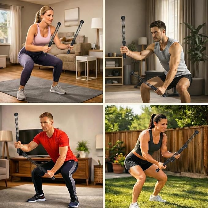 Cordless Battle Ropes,Weighted Ropeless Battle Ropes for Home Gym Exercise, Portable Full Body Workout Equipment, High-Intensity HIIT & Strength Training Gear for Men & Women (Black)