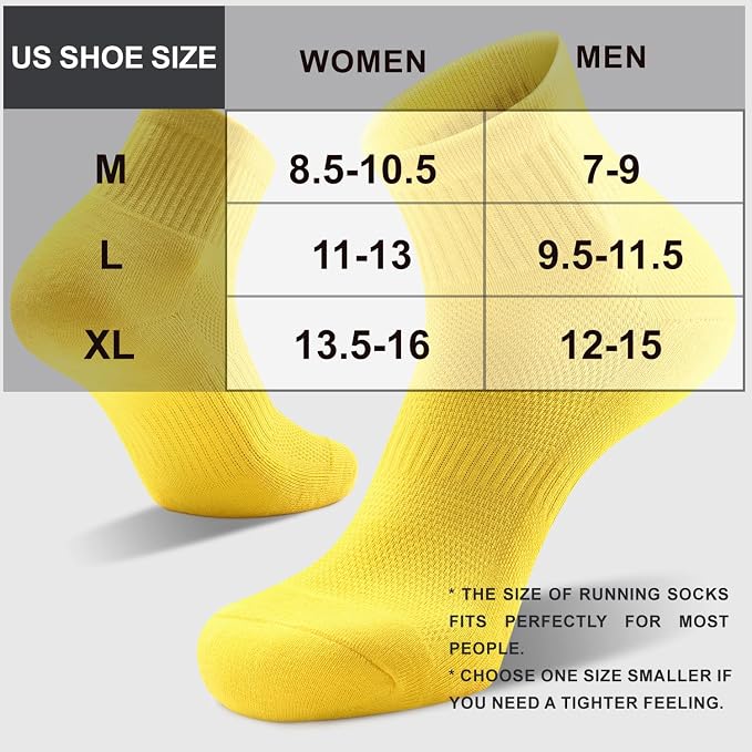 FITRELL 6 Pack Men's Athletic Ankle Socks Cushioned Sports Running Socks 7-9/9-12/12-15