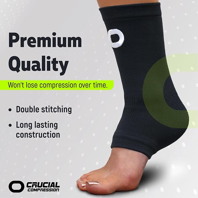 Ankle Compression Sleeve for Women & Men (Pair) – Ankle Brace for Sprain, Swelling, Achilles Tendon – Ankle Support Open Toe Plantar Fasciitis Socks for Foot Arch Support & Pain Relief