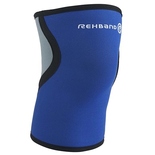 Rehband light Knee Support 3mm, Knee Sleeve for Endurance & Fitness, more stability and movement control during workout, Colour:Blue, Size:Large