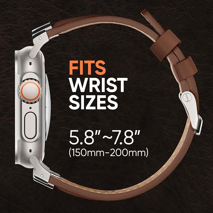 Suitisbest Leather Band Compatible for Apple Watch Ultra Band 49mm 46mm 45mm 44mm 42mm 41mm 40mm, Genuine Leather Replacement Strap for iWatch series 11 10 9 8 7 6 5 4 3 2 1, SE 3 2 1, Ultra 3 2 1