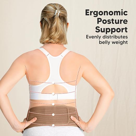 KeaBabies Pregnancy Belly Bands for Pregnant Women,1pk (Warm Tan, M/L) | Soft, Breathable, Maternity Belly Support Band, Easy Adjustable Maternity Belt for Back, Pelvic Support, Comfortable