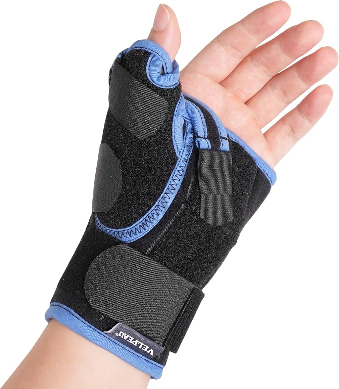 VELPEAU Carpal Tunnel Wrist Brace with Thumb Stabilizer Night Support, Completely Stabilizes Wrist Thumb Joint, Pain Relief for Tendonitis, De Quervain's Tenosynovitis, Arthritis (Short, Left Hand, S)