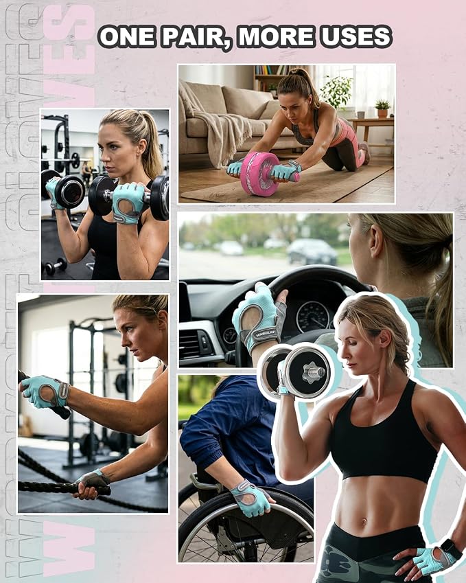 VINSGUIR Workout Gloves for Women and Men, Breathable Weight Lifting Gloves for Gym Exercise, Fitness, Training, and Cycling, with Excellent Grip and Cushion Pads
