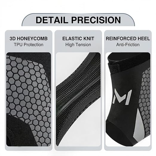 2-Pack Ankle Brace for Men & Women, Adjustable Figure-8 Stabilizer with Straps for Basketball, Volleyball & Running, Compression Sleeve for Sprained Ankle, Plantar Fasciitis & Tendonitis Relief