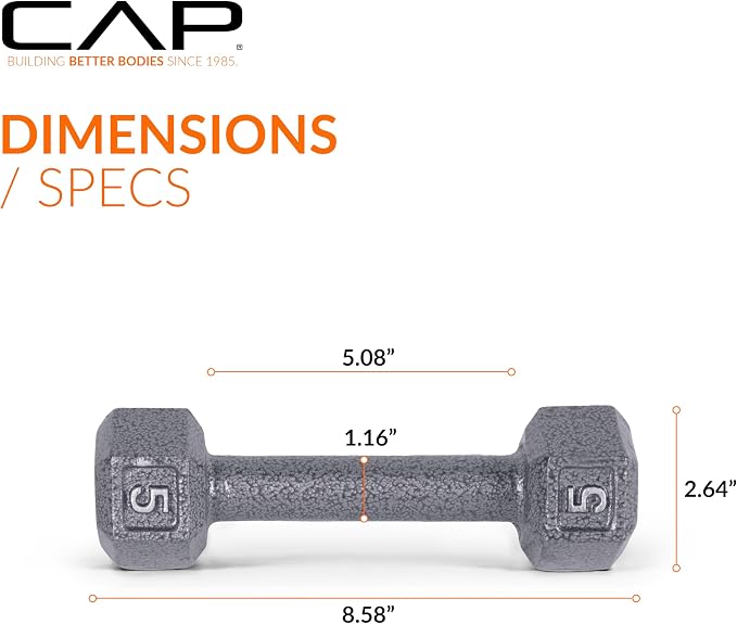 CAP Barbell Cast Iron Hex Dumbbell | Multiple Options