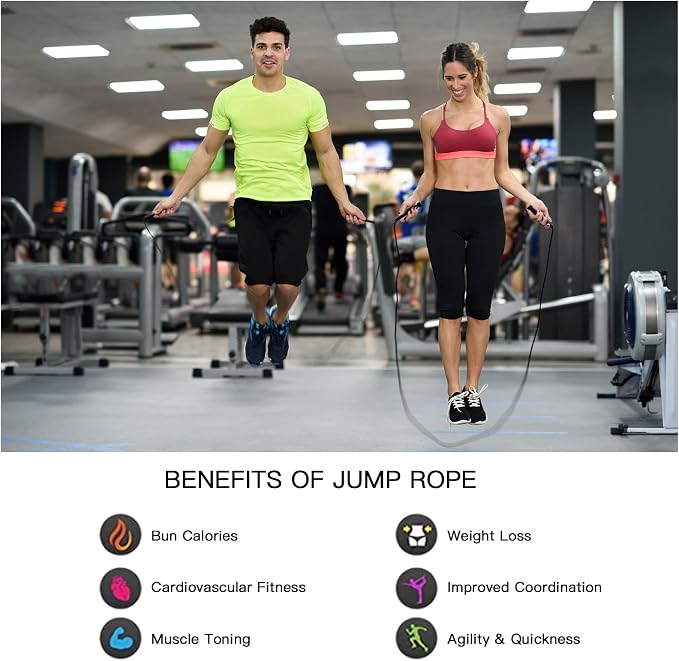 Pack PVC Jump Rope for Cardio Fitness - Versatile Adjustable Skipping Rope for Women Men Kids, Speed Jump Rope for Exercise,9 Feet