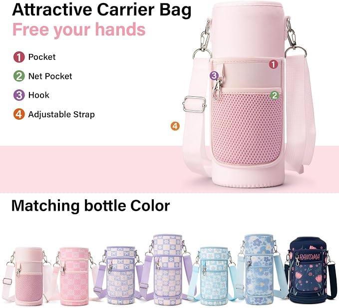 DYSANKY Mother's Water Bottle Gift– Insulated Stainless Steel Bottle with Carrier Bag, Strap & Gift Box – BPA-Free – Ideal for Hiking, Camping & Travel 40 oz