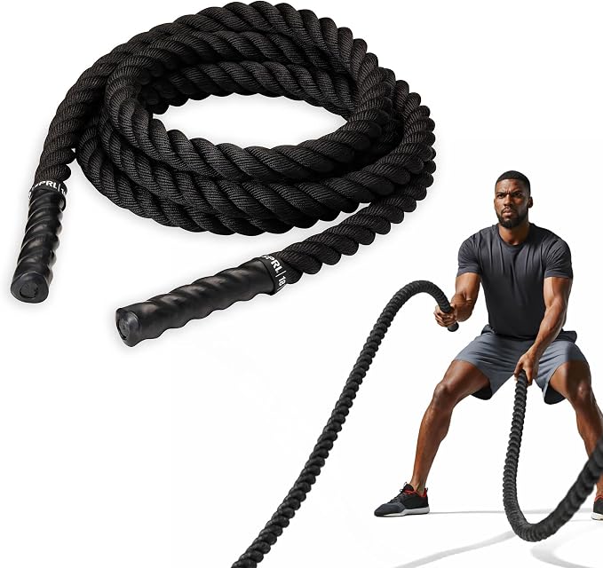 SPRI Battle Rope, Weighted Exercise Rope, Strength | Battle Rope for Strength, HIIT Conditioning & Endurance Training | Heavy-Duty Nylon | Home Gym & Commercial Use