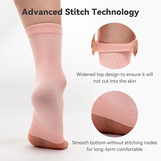 2 Pack Ankle Brace & Ankle Compression Sleeve for Women Men | Arch Support Socks, All-Day Wear, Achilles Tendonitis Brace for Plantar Fasciitis, Sprains, Foot Swelling Relief