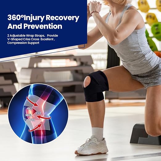 JOMVD Knee Brace with Side Stabilizers for Meniscus Tear, Knee Pain, Breathable Knee Support for Arthritis, ACL,MCL, Pain Relief, Injury Recovery, Women and Men,Medium