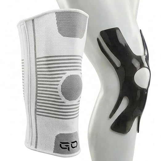Kinesiology Knee Compression Sleeves - Professional Knee Support Braces for Men and Women for Joint Pain Relief, Swelling, ACL, MCL, FSA and HSA Approved (White, Medium)