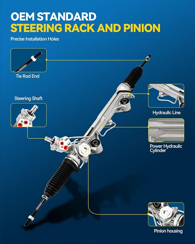 PHILTOP Power Steering Rack and Pinion Compatible with Ford Ranger 2001 2.5L/01-11 2.3L 4.0L/01-08 3.0L, Mazda B3000 01-07 3.0L, B4000 01-07 2009 All Models, Hydraulic Rack and Pinion 22-257