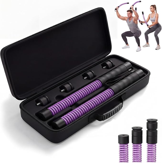 Cordless Ropeless Battle Ropes for Home Gym, 3 Adjustable Resistance, Heavy Duty Strength Training Equipment for HIIT, Full Body Workout, Men & Women, Purple
