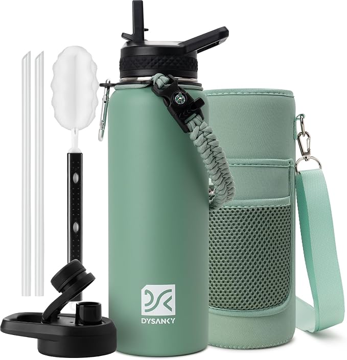 DYSANKY Insulated Water Bottle with Portable Carrier Bag for Outdoor 40 oz