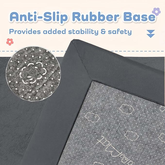 1.3" Thick Baby Play Mat for Floor,28x72 Bedside Rugs, Non-Slip,Dark Grey | Ultra Soft Playmat for Baby,Tummy Time Foam Mats,Cushioned for Infant,Kids and Toddler Crawling,Easy Care