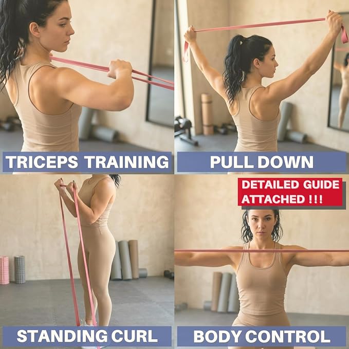 LEZER Resistance Bands - Pull Up Bands for Home Gym Fitness, Stretching, Physical Therapy & Training - Includes Instruction