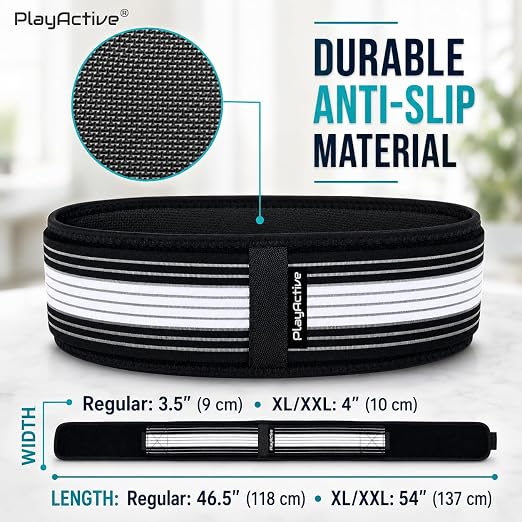 PlayActive Sacroiliac SI Joint Hip Belt - Sciatica Belt and Lower Back Support Brace for Women and Men - Hip Braces for Hip Pain - Pelvic Support Belt, Trochanter Belt for Pain Relief (XL-XXL/Black)