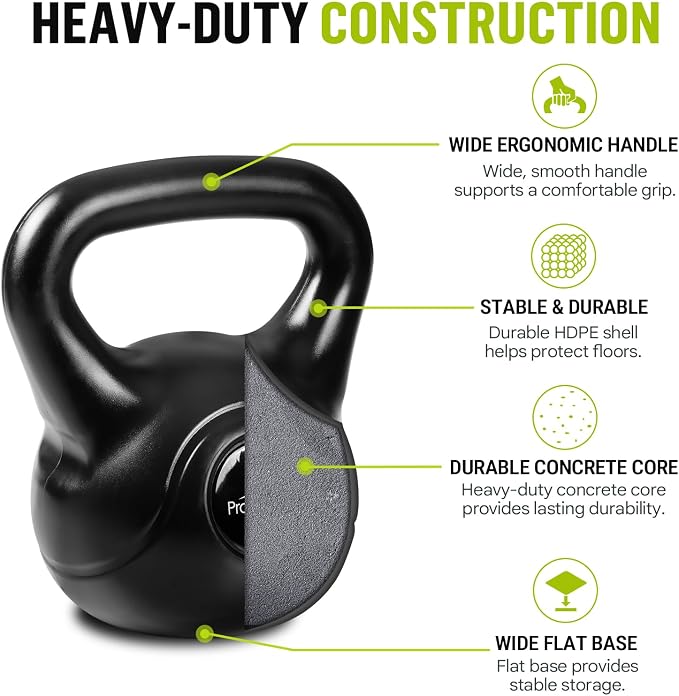 ProsourceFit Vinyl Plastic Kettlebell from 10, 15, 20, 25, 30 and 35 lbs