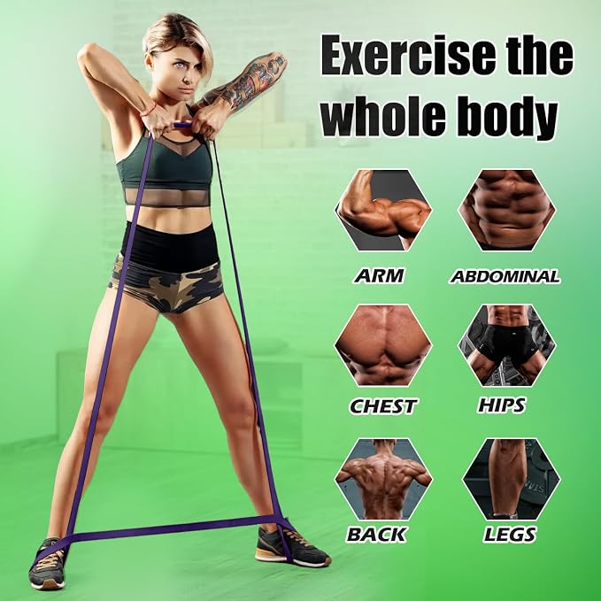 WHATAFIT Resistance Bands, Pull Up Assist Bands with Handles, Door Anchor | Natural Latex Rubber, Progressive Tension, Exercise Loop for Full-Body Fitness, Portable Gym Bag, Warm-Up & Stretch