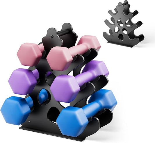 4 Tier Dumbbell Rack, Weight Rack For Home Gym, Dumbbell Stand for Free Weights