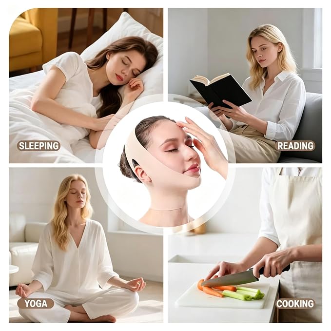 Chin Strap for Sleeping,V Line Face Lift Belt Sleep Wearable,Double Chin Remover Jawline Sculptor,Anti Sagging Facial Contouring