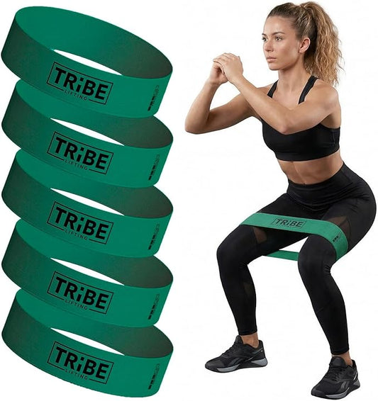 Fabric Resistance Bands for Working Out, 5-Band Set for Legs and Glutes | Booty bands for women and men, 5 resistance levels, for glute activation, hip training, squats, lunges and physical therapy