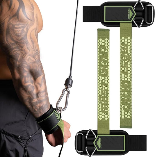 Drip Glue Non-Slip Wrist Straps for Weightlifting, 2-in-1 Lifting Straps with D Rings for Cable Machine Workout, 10mm Neoprene Padded Wrist Wraps for Weight Lifting Deadlift