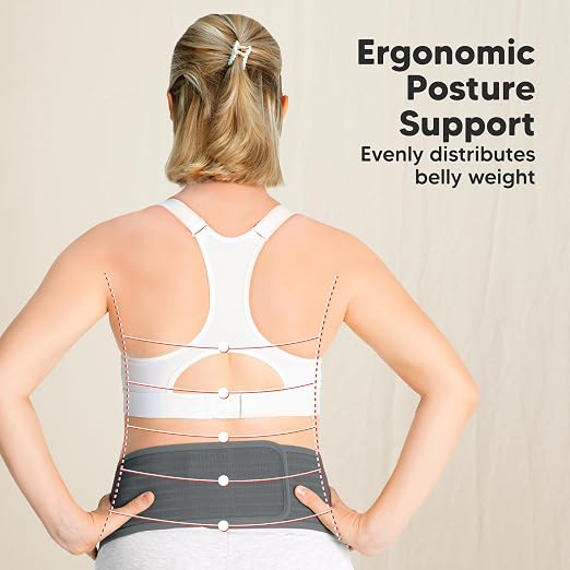 KeaBabies Pregnancy Belly Bands for Pregnant Women,1pk (Mystic Gray, M/L) | Soft, Breathable, Maternity Belly Support Band, Easy Adjustable Maternity Belt for Back, Pelvic Support, Comfortable