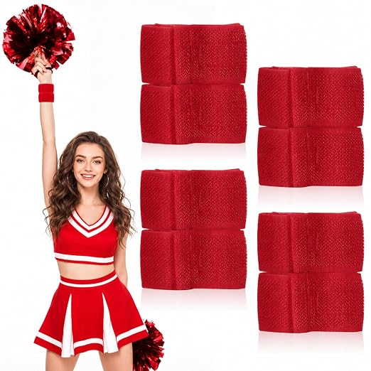 4 Pack Wrist Brace Adjustable Wrist Support Sport Straps for Tendonitis Carpal Tunnel Arthritis Gymnastics Wraps Pain Relief for Football Cheerleaders Fitness Weightlifting(Red)