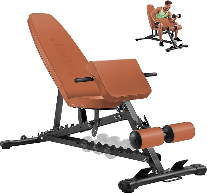 1000 LBS Adjustable Weight Bench with Roman Chair 75°to -20°FID | Utility Workout Bench for Home Gym Sit Up/Decline/Incline Bench Press Exercise Equipment Strength Training