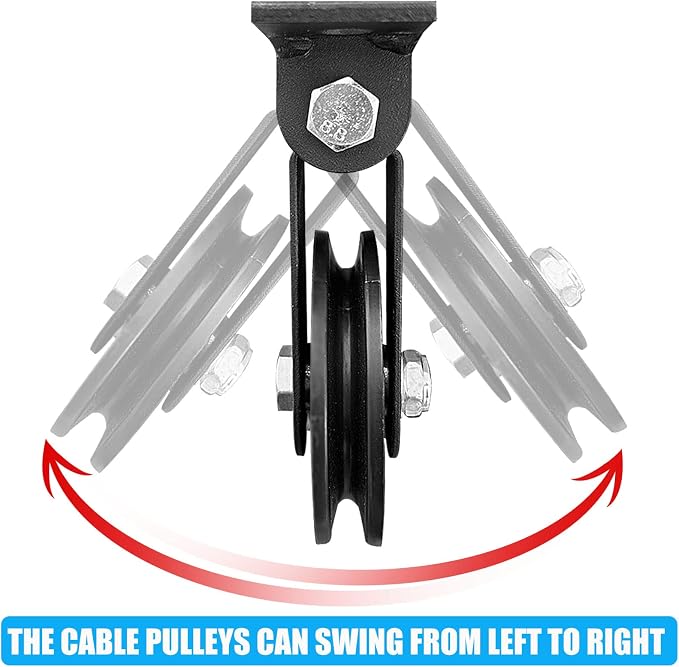 Power Rack Pulley Attachment, LAT Pulldown Machine - Cable & Weight Dual Pulley System for Home Gym Strength Training, Power Racks