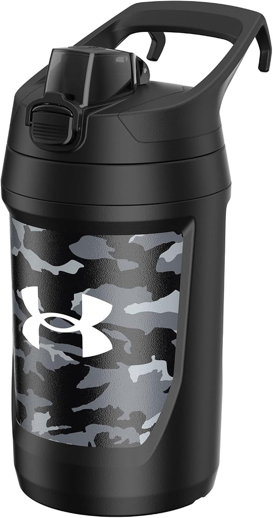 Under Armour 32 oz Insulated Water Bottles - Sports Water Jug with Fence Hook, Leak Resistant for Baseball, Football & More, 32 oz Insulated, Black Woodland