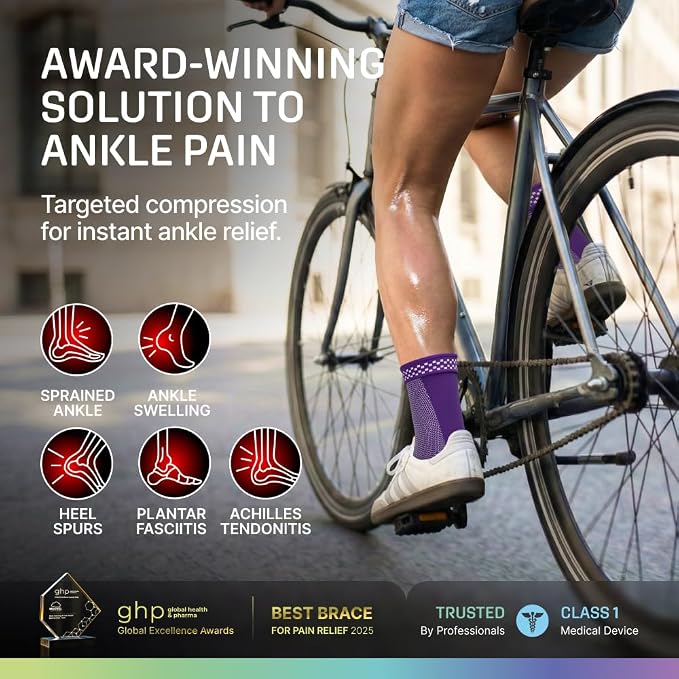 Modvel Foot & Ankle Brace Socks for Sprained Ankle Compression Sleeve - Foot Support for Women & Men - Tendonitis & Arthritis Ankle Brace Sports Running, Torn Ligaments & Women Stabilizing Ankle Wrap