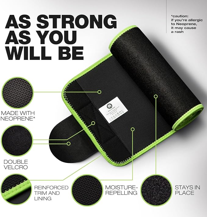 Premium Waist Trimmer & Trainer Belt for Men and Women - Sweat-Enhancing Slimming Wrap for Stomach, Adjustable Fit