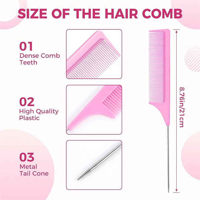 43 PCS Foam Hair Rollers - 0.59 Inch Sponge Rollers for Heatless Hair Curler Flexible Sponge Curler Tool and Rat Tail Comb for Short/Long Hair Soft Sleeping Thin Hair Curl Overnight Rulos