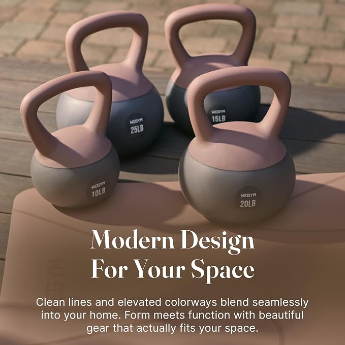 WeGym Soft Kettlebells with Cushioned Impact-Resistant Base and Anti-Slip, Wide-Grip Handle for Home Workouts, Weightlifting, and Full Body Strength Training