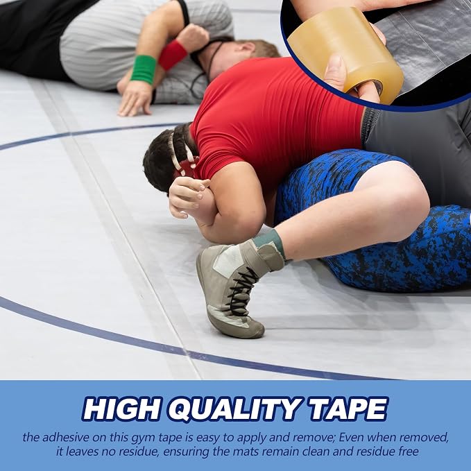Pangda Wrestling Mat Tape 3 or 4 Inch Heavy Duty 7 Mil PVC Carpet Tape for Wrestling Grappling Exercise Mats Seaming Cover Gym Floor Carpet Seam