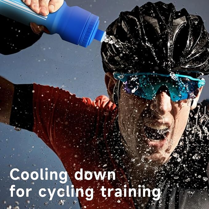 TooLe 24oz Bike Water Bottle, Squeeze Water Bottle Leakproof BPA Free | with Capacity Scale w/Pull Top Lid, Reusable, for Bicycle, Gym,Camping, Hiking 2 Pack