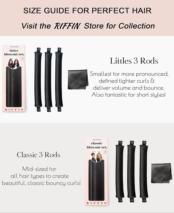 Classic Heatless Curls Overnight Rods No Heat Hair Curlers to Sleep Jumbo Foam Large Hair Rollers for Medium Long Hair Blowout Look, Heatless Flexible Curling Rod Set with Satin Wrap for Sleeping