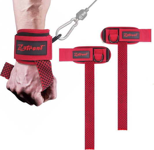 Weight Lifting Straps with Cuffed D Ring,Heavy Duty Thyick Comfortable Lifting Straps, Secure Fit, Enhanced Grip, Straps for Weightlifting & Gym Training