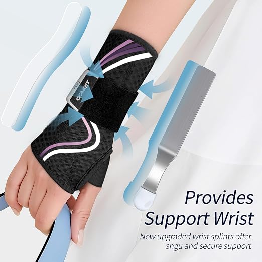 Wrist Brace for Carpal Tunnel,Night Wrist Support Pain Relief Wrist Splint for Arthritis Tendonitis Sprains Hand Brace for Work Fit for Women and Men(Left,XS-M)