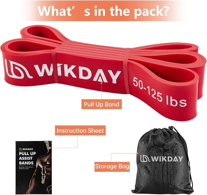 WIKDAY Resistance Bands for Working Out, Exercise Bands, Workout Bands, Pull Up Assistance Bands for Body Stretching Training Physical Therapy Muscle Training for Men & Women